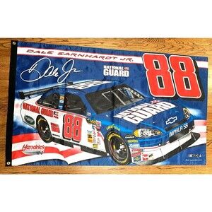 DALE EARNHARDT JR. #88 2007 NATIONAL GUARD Nylon Banner Blue 2 sided 60" x 36"